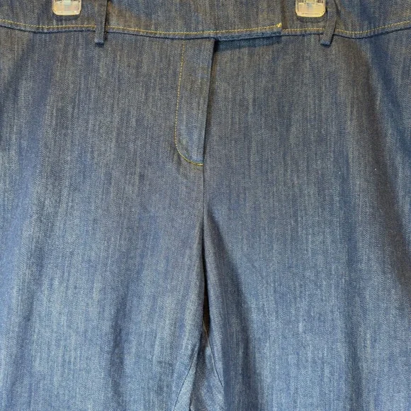 Talbots Dress Denim Slit Ankle Pants Size 20W Dark Blue Welt Pockets Work Preppy - Picture 5 of 12